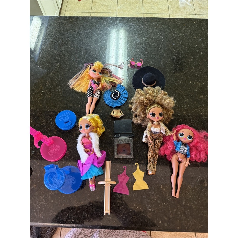 LOL Surprise OMG Dolls Lot Of 4 w/accessories And Clothes Doll L.O.L. Fashion